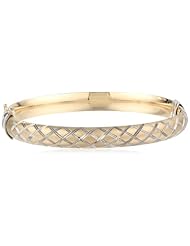 Bonded Sterling Silver and 14k Yellow Gold Quilt Bangle Bracelet