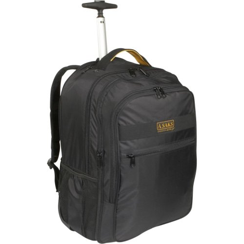 A. Saks EXPANDABLE Trolley Laptop Backpack - Black