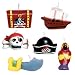 Amscan International Pirate Treasue Mini Moulded Candles, Pack of 6