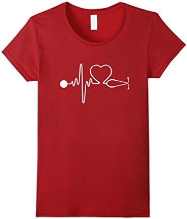 Women's Nurse Heart Beat T Shirt Hoodie Gifts XL Cranberry