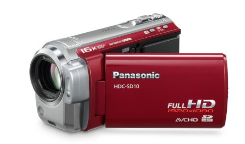 Panasonic HDC-SD10 High Definition Flash Memory Camcorder With 16x Optical Zoom - Red : panasonic digital camcorders cameras panasonic hdcsd10 high definition flash memory camcorder with 16x optical zoom red
