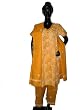 Indian Salwar Suit Chikan Embroidered Yellow Cotton Women Dress Size M