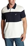Nautica Mens Short Sleeve Striped Polo