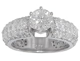 3.45 ct. TW Round Diamond Engagement Ring in 14 k. Pave Accented Mount