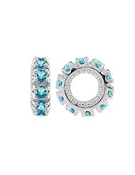 Storywheel® Swiss Blue Topaz Birthstone Bead / Charm in 925 Sterling Silver