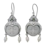 Pearl and peridot earrings, 'Day Dreamers'