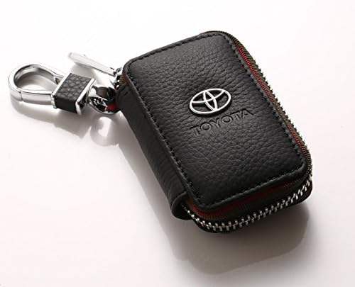 For Toyota Genuine Litchi grain Leather Car Keys Bag Zipper Key Bag With brand Key Purse Key Case