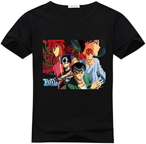 Guangyong Li Mens Yu Yu Hakusho Logo Black T-shirts Size L
