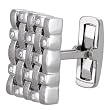 14K White Gold Diamond Cuff-Links - 0.25 Ct.