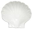 White Fish Ceramic Pottery Scallop Small Bowl Set of Six 4 3/4" x 4 1/2" x 1 1/2"