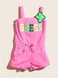GUESS Patch Letters Terry Romper with Flower