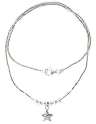 Sterling Silver Bracelet with Star Pendant 7"