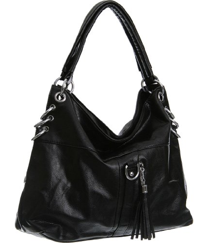 Black Large Slouchy Side Rings Hobo