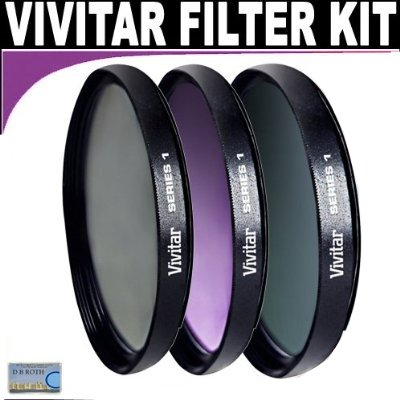 Vivitar Series 1 Multi-Coated 3 Piece Filter Kit (UV, CPL, FLD) Includes Nylon Filter Wallet For The Sony ALPHA DSLR-A900, DSLR-A700, DSLR-A350, DSLR-A300, DSLR-A200, DSLR-A100, Minolta Maxxum 5D, 7D Digital SLR Cameras Which Have Any Of These ( 35mm, 28mm ) Sony Lenses