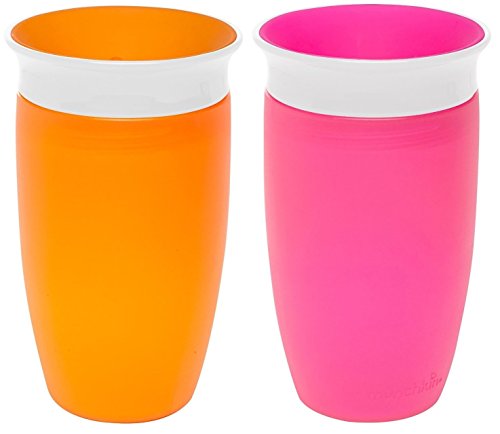 Munchkin Miracle 360 Sippy Cup, Orange/Pink, 10 Ounce, 2 Count