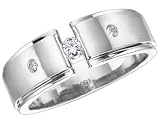 Diamond Men's Ring 1/6 Carat (ctw) in White Gold 7mm