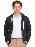 American Apparel Mens Flex Fleece Zip Hoody X-Small-Dark Heather Grey