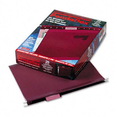 Reinforced Hanging Folders with InfoPocket, Kraft, Letter, Burgundy, 25 per Box