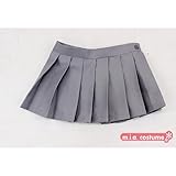 超ミニ無地プリーツスカート単品　色：無地グレー　サイズ：M