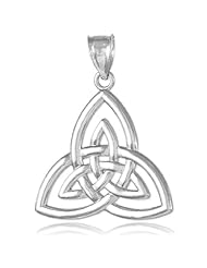 10k White Gold Celtic Charm Triquetra Pendant
