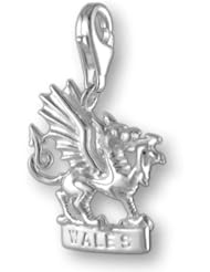 MELINA Charms clip on pendant Wales Cymru sterling silver 925