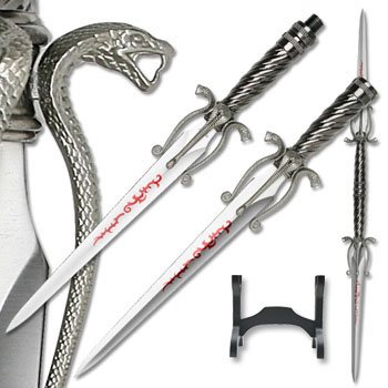 Twin Cobra Snake Daggers Into Spear / Sword W Stand