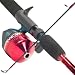 South Bend Worm Gear Fishing Rod & Spincast Reel Combo-Red
