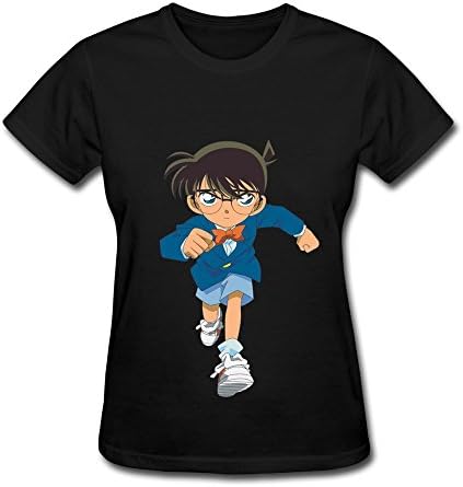 Hongwanxiang Women¡¯s Detective Conan Cartoon T-shirt XL Black