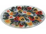 Peggy Karr Pansies Oval Serving Platter 18x13-in.