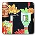 Lee Hiller Designs 50s Retro Print - Tropical Tiki Cocktail Print - Light Switch Covers - double tog