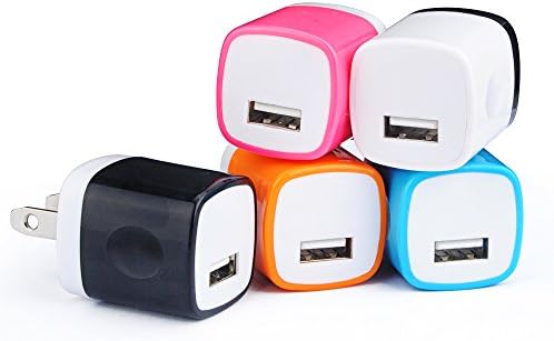 USB Charger, INEER 5-Pack 1Amp USB Power Home Travel Adapter Wall Charger for iPad, Tablet, iPhone 6, 6s, 6s Plus, 6 Plus, Samsung Galaxy S7 Edge, S6 Edge, HTC, LG, Sony, PS4, Goggle, Nokia and More