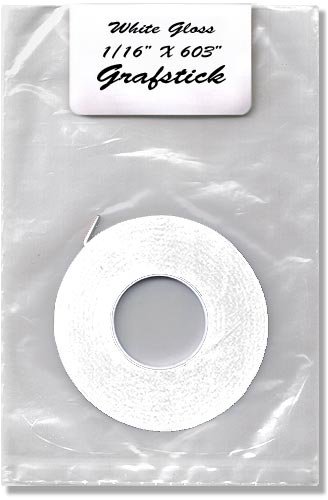 Chart tape, Single, Glossy, White, 1/16" x 603"