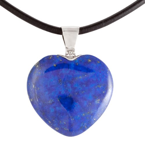 Bella Donna Damen-Anh&auml;nnger Herz Lederband 925 Sterlingsilber 1 Lapis- Lazuli blau 43 cm 1 Preisvergleich