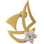 Gold Tone Clear Rhinestone Sailboat Brooch Pin