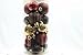 20 Holiday Time Mini Shatterproof Satin Shiny and Glitter Finish Bulb Christmas Ornaments (Gold Red & Brown)