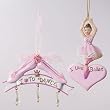 Set of 2 "I Love To Dance" & "I Love Ballet" Pink Christmas Ornaments