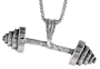 Sterling Silver Barbell Pendant, 1 1/4 in. (32mm) wide