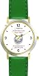 Habit 1 - A Conscience is a Compass (English Text) - DELUXE TWO-TONE WATCH from THE 7 HABITS - WATCH COLLECTION BY WATCHBUDDY&reg; - Arabic Numbers - Green Leather Strap-Size-Women's Size-Small