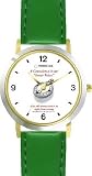 Habit 1 - A Conscience is a Compass (English Text) - DELUXE TWO-TONE WATCH from THE 7 HABITS - WATCH COLLECTION BY WATCHBUDDY&reg; - Arabic Numbers - Green Leather Strap-Size-Large ( Men's Size or Jumbo Women's Size )