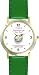 Habit 1 - A Conscience is a Compass (English Text) - DELUXE TWO-TONE WATCH from THE 7 HABITS - WATCH COLLECTION BY WATCHBUDDY&reg; - Arabic Numbers - Green Leather Strap-Size-Large ( Men's Size or Jumbo Women's Size )