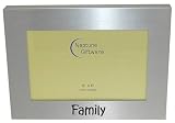 Family ' - Expressions Photo Picture Frame Gift - 6 x 4 " - Brushed Aluminium Satin Silver Color