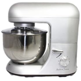 Andrew James 1000 WATT Electric Food Stand Mixer With Splash Guard and 5.2 Litre Bowl + FREE Spatula + FREE 128 Page Food Mixer Cookbook
