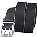 Ridgeline Trail Black Belt - Nickel Smart - Full Grain Leather Belt with Nickel Free Buckle - 36