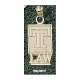 Temple Owls Solid 10K Gold ''T'' School Of Law 5/8'' Pendant