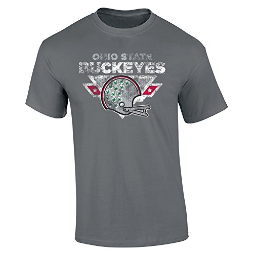 Ohio State Buckeyes TShirt Charcoal Vintage Football - L - charcoal heather gray