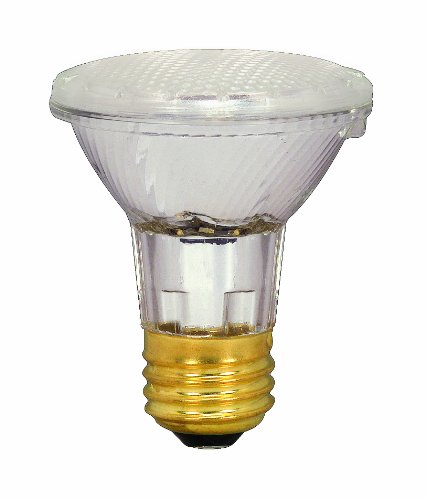 Satco S2231 39 Watt (50 Watt) 530 Lumens PAR20 Halogen Narrow Spot 10 Degrees Clear Light Bulb, Dimmable