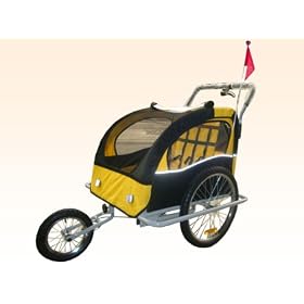 Rover 2 in 1 Combination Baby Stroller and Trailer for Two New Yellow/Black