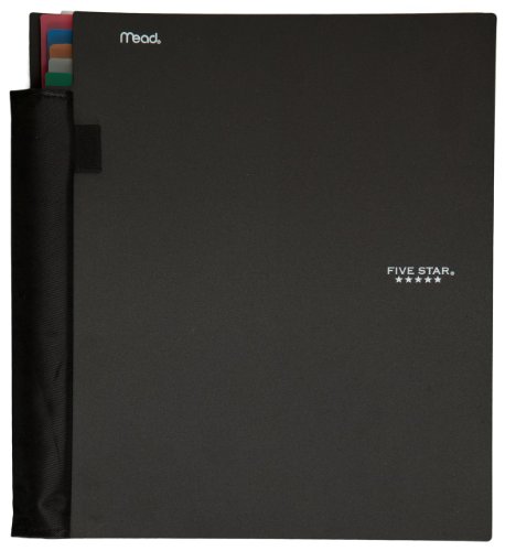 Five Star Advance 5 Subject Notebook, 11 x 10 Inches, 200 sheets, Black (72819)