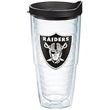 Tervis NFL Oakland Raiders Emblem Individual Tumbler with Black Lid, 24 oz, Clear