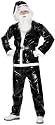COSTUME SANTA SUIT,BLK PVC,Hat,Beard,Blt